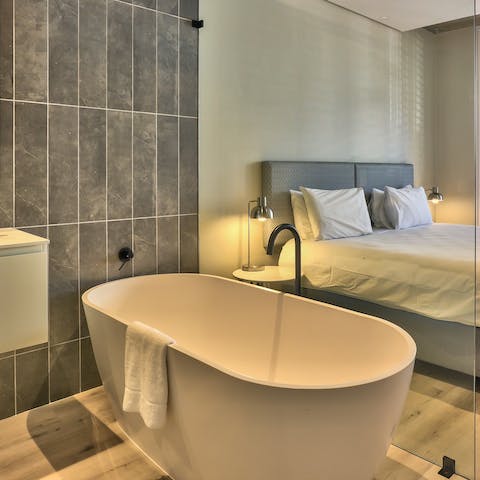 Soak in your luxurious tub after a long day of exploring Cape Town
