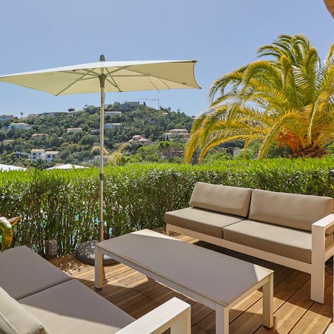 Enjoy wonderful views while you chat, giggle and sip cocktails on the terrace