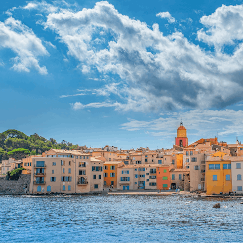 Explore glamorous Saint Tropez, just under an hours drive away