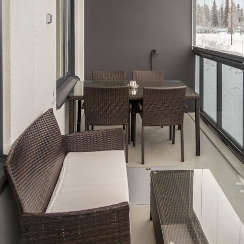 Have a cuppa and relax on the balcony