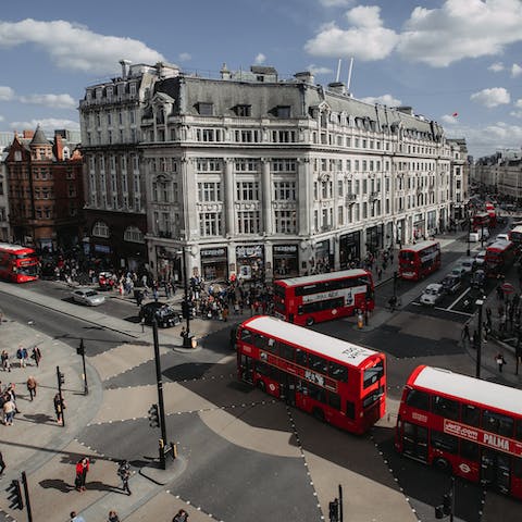 Go shopping on Oxford Street, a three-minute walk away