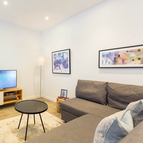 Relax and unwind in the stylish open-plan living area after a busy day of exploring