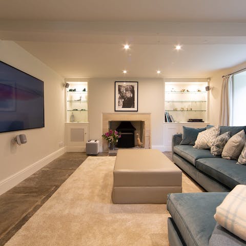 Settle down in the cinema room for a family movie night
