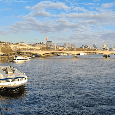 Head to the nearby riverfront for a sunset stroll
