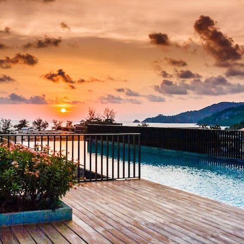 Go for a sunset dip on the rooftop terrace
