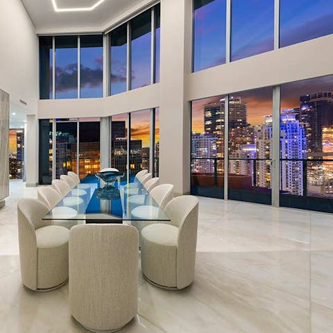 Dine alongside the epic city skyline