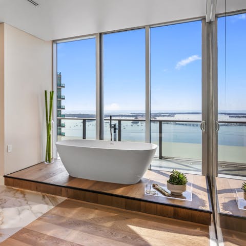 Bathe alongside sea views