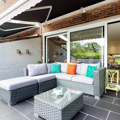 Gather on the terrace for evening cocktails