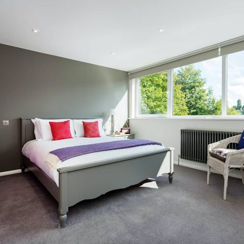 Enjoy a gentle start with green views as you wake up