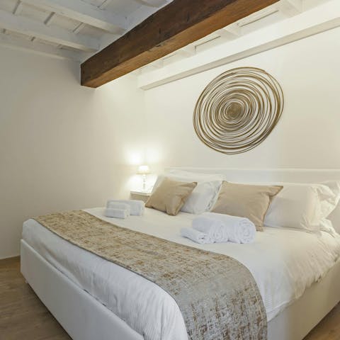 Fall into the plush bed after a day of seeing the city