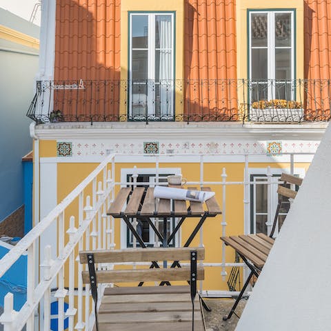 Sip your morning coffee in the sunshine on the private terrace