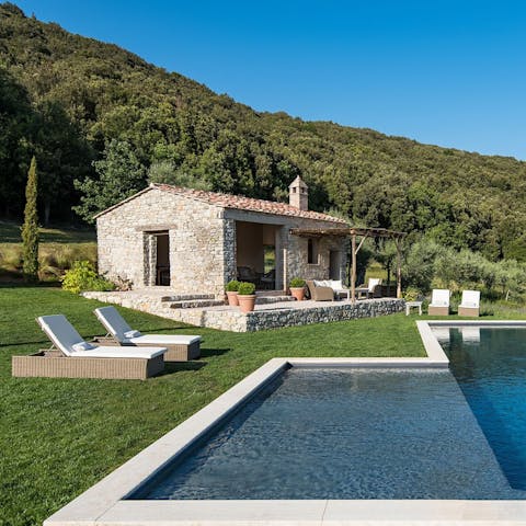 Soak up the sun from in or beside the private pool