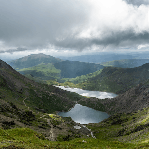 Don your hiking boots for an adventure in Snowdonia National Park (a thirty-five-minute drive)