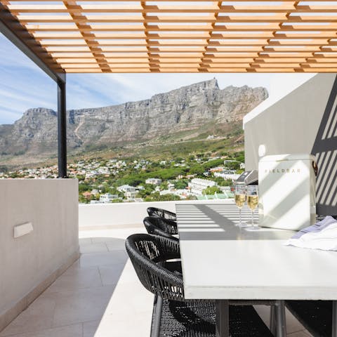 Enjoy alfresco dinners with views of Table Mountain