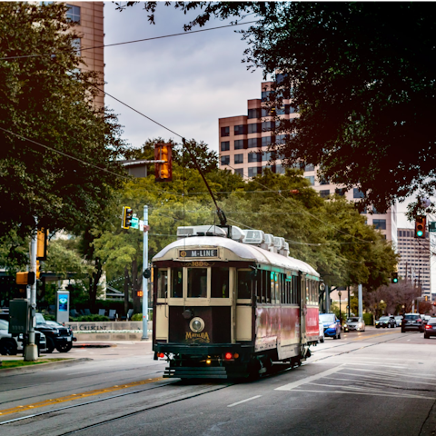 Take a trip on the Mckinney Avenue Trolley – catch it from the St Paul at Federal  stop