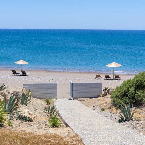 Take a trip to the beach, only 10m from your back door