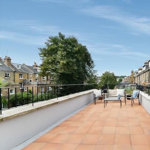 Enjoy a cuppa on the roof terrace