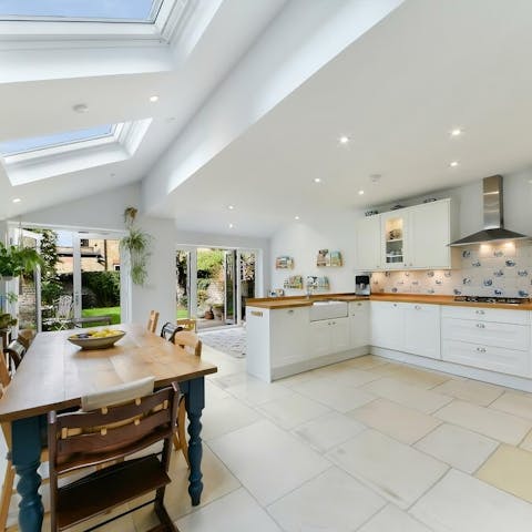 Spend time together in the open-plan kitchen and dining space