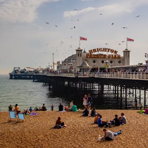 Take a day trip to bustling Brighton, just 15 minutes away