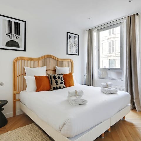 Enjoy a good night's sleep in the plush bedroom