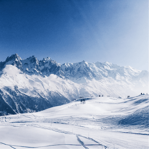 Explore the slopes of the Chamonix-Mont-Blanc ski resort – you're a short walk from the Grand Montets ski lifts