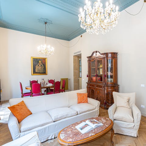 Relax in the lounge area after a busy day sightseeing