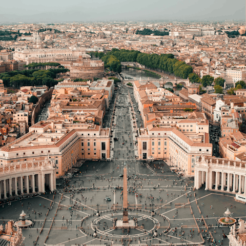 Visit the world-famous Vatican City – a ten-minute walk away