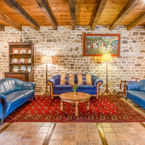 Original period feautres provide a backdrop to the medieval themed interiors