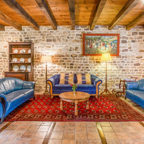 Original period feautres provide a backdrop to the medieval themed interiors