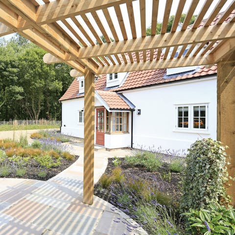 Breathe in the scent of lavender as you stroll around the garden