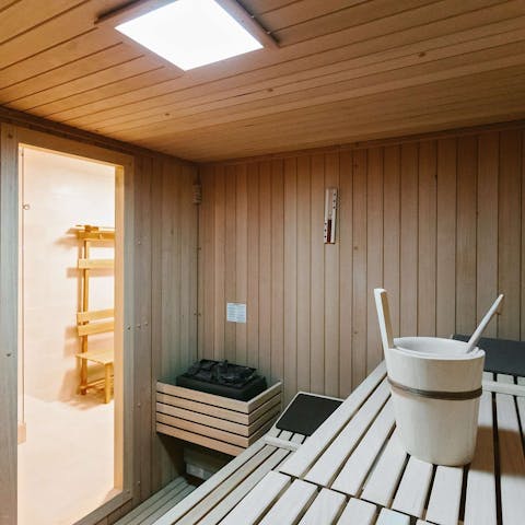 Relax your muscles, post-ski, in the private spa
