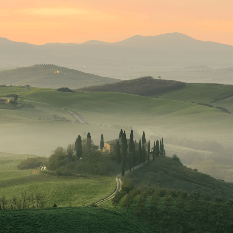Stay amid the rolling hills of Val d’Orcia