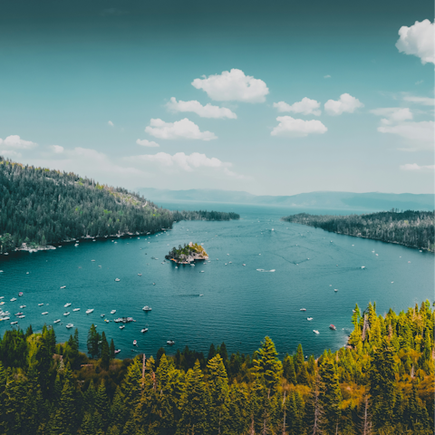 Experience the spectacular beauty of nearby Lake Tahoe