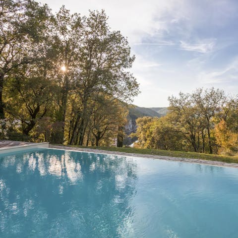 Take a dip in the private swimming pool