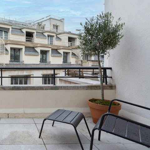 Wind down with evening drinks on the private terrace