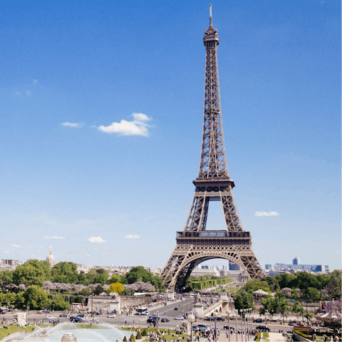 Visit the iconic Eiffel Tower – it’s within walking distance