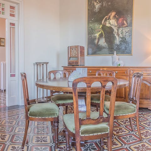 Admire the original features inside – the Art Deco doorways and colourful tiled floors