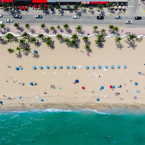 Walk five minutes east to the sandy coastline of Fort Lauderdale