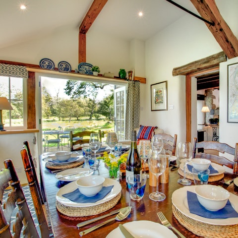 Fling open the doors to the garden while you feast on Sunday lunch