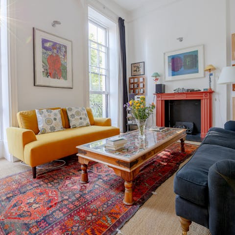 Put your feet up in the bright and airy living space