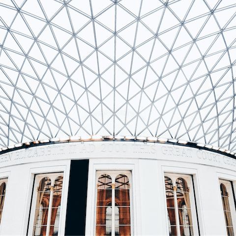 Discover the secrets at the British Museum, a fifteen-minute walk