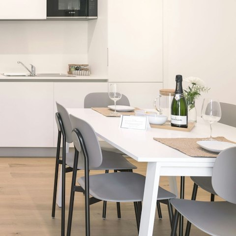 Gather over authentic breakfasts at the dining table