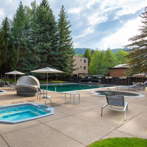 Head to the building's outdoor pool to unwind