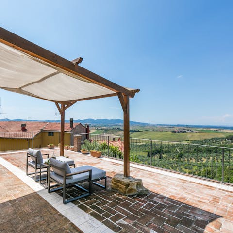 Enjoy typically Tuscan views from your spot on the sunny terrace