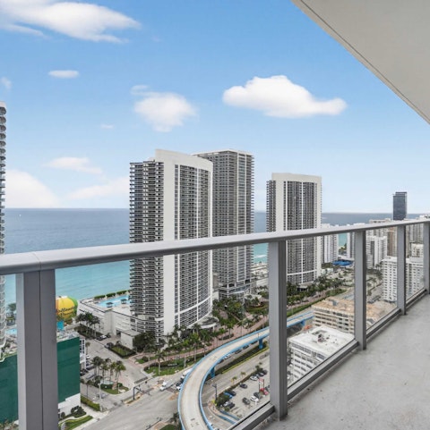 Admire sea views from the private balcony