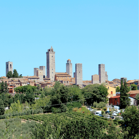 Drive twenty-two minutes to San Gimignano