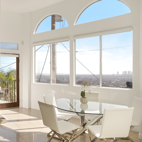 Enjoy breakfast with a view of downtown L.A.