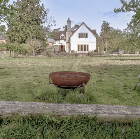 Look up at the constellations in the clear night sky as you sit around the fire pit