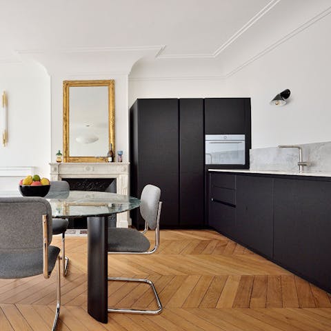 Cook some Parisian cuisine in the state-of-the-art kitchen