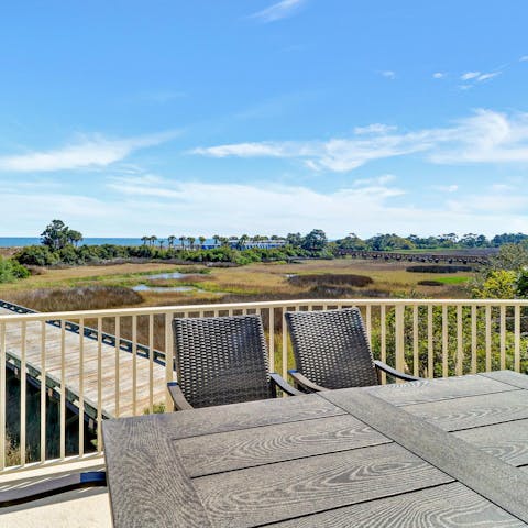 Find the perfect spot to enjoy the views with drinks on the terrace